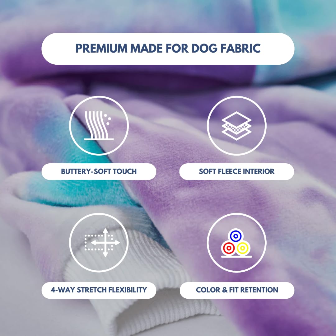 Spark Paws Dog Hoodie – Premium Dog Sweater for Small, Medium, and Large Dogs | Warm Outfits for French Bulldogs, Pitbull, Puppy, Winter Jacket Alternative - 90s Retro Sky Dye - 3XL - Image 4