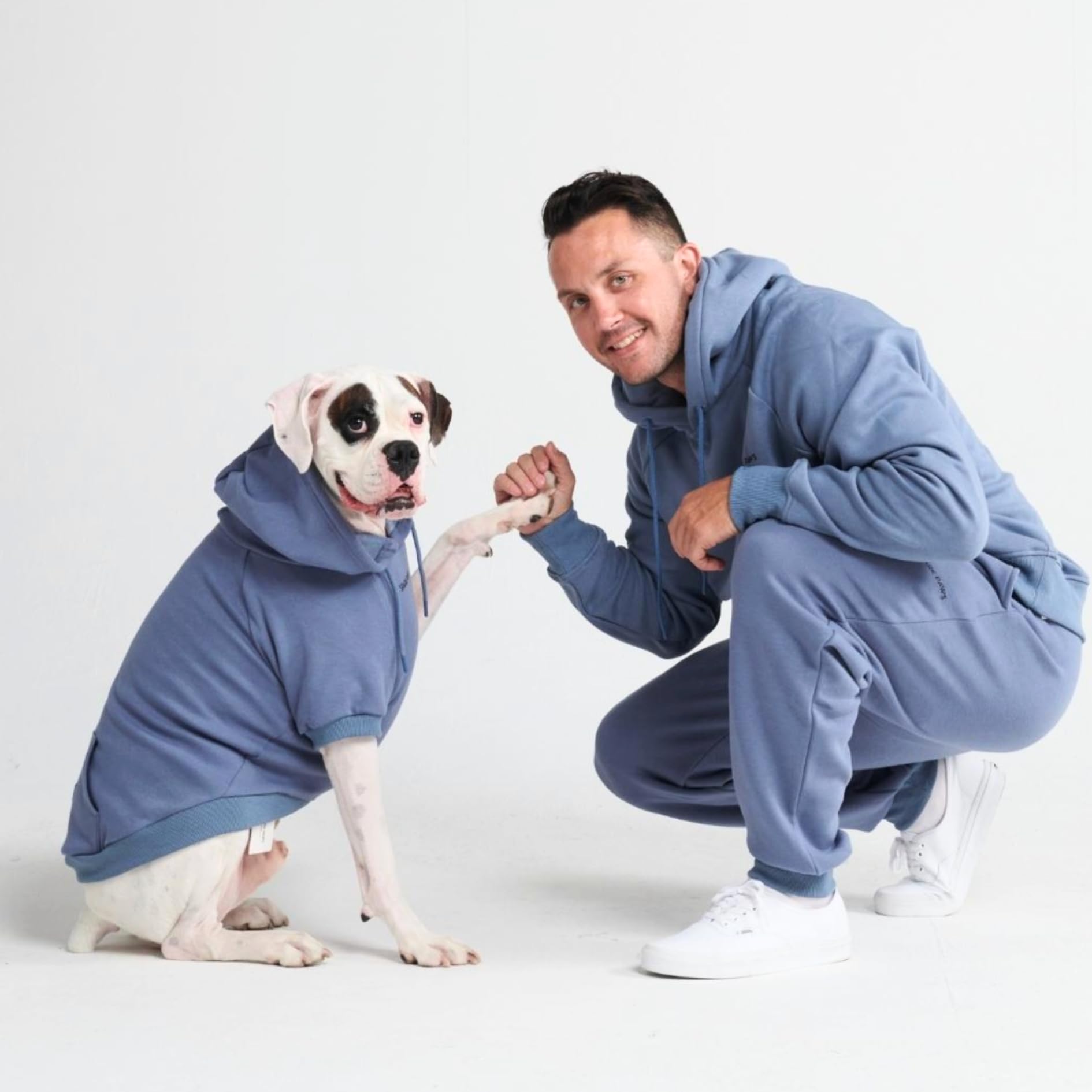 Spark Paws Dog Hoodie – Premium Dog Sweater for Small, Medium, and Large Dogs | Warm Outfits for French Bulldogs, Pitbull, Puppy, Winter Jacket Alternative - Slate Blue - L - Image 5