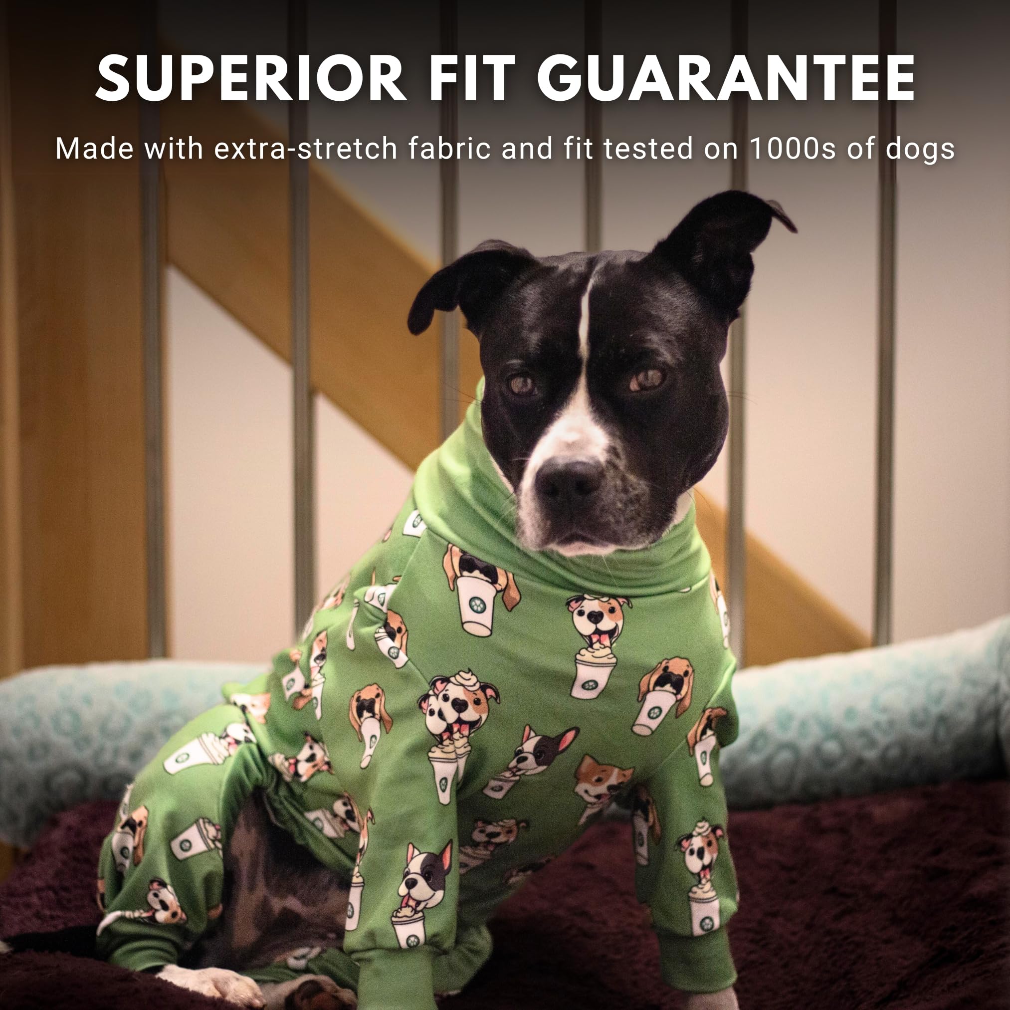 Spark Paws Dog Pajama, Dog Recovery Suit Male, Onesie, Ultra-Soft and 4-Way Stretch, for Small Medium and Large Breeds - Pup Cup - XL - Image 4
