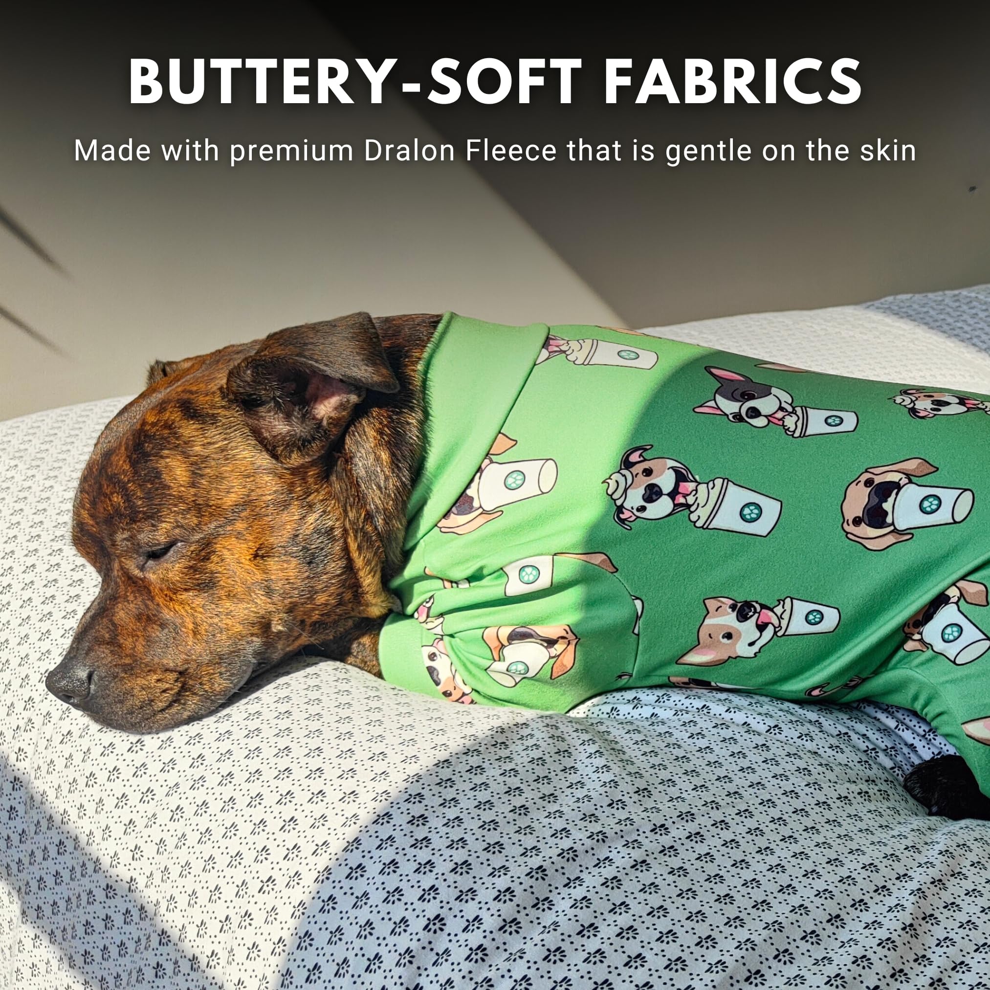 Spark Paws Dog Pajama, Dog Recovery Suit Male, Onesie, Ultra-Soft and 4-Way Stretch, for Small Medium and Large Breeds - Pup Cup - XL - Image 5