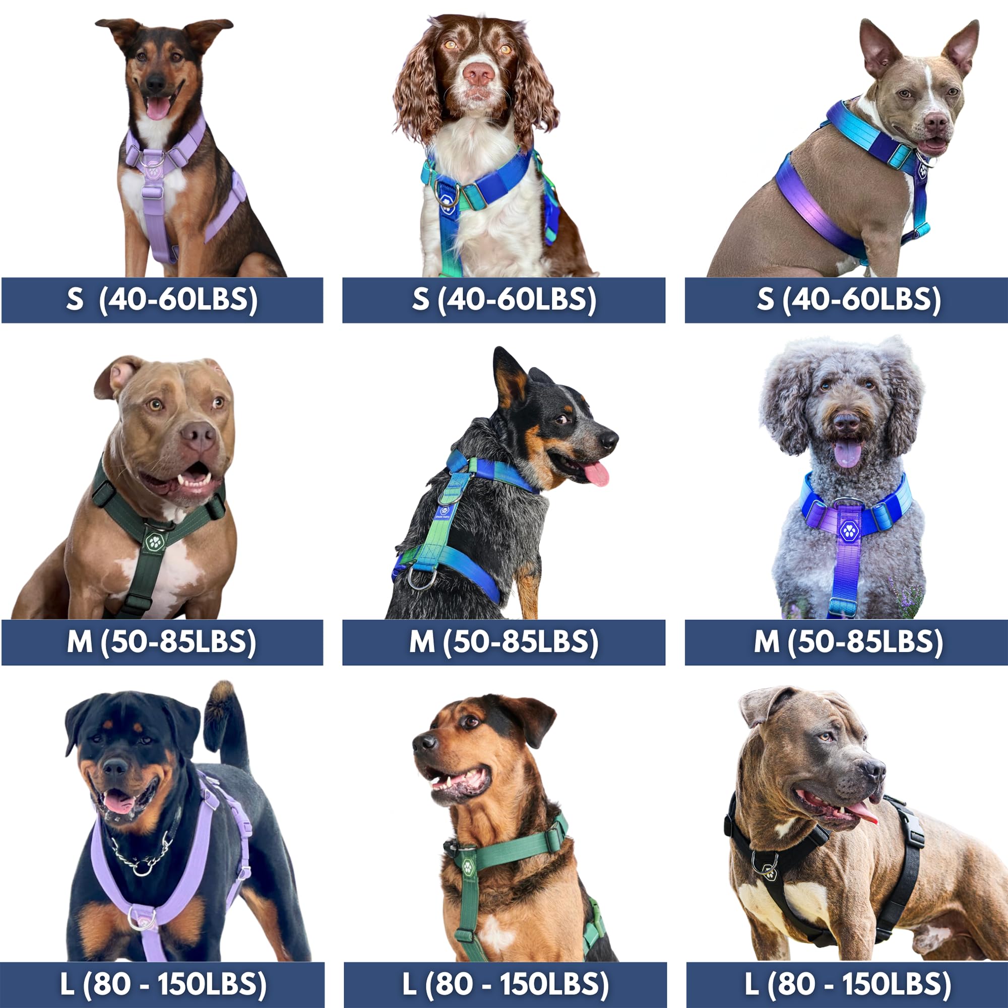 Spark Paws No Pull Dog Harness with Handle for Large Dogs, Heavy Duty Dog Harness for Big Strong Breeds, Adjustable, Y Shaped Padded Halter Design with Front Clip - Snow Cone - L - Image 7